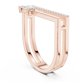 Sylvara Duo Bands Leaf-Line Dainty Ring